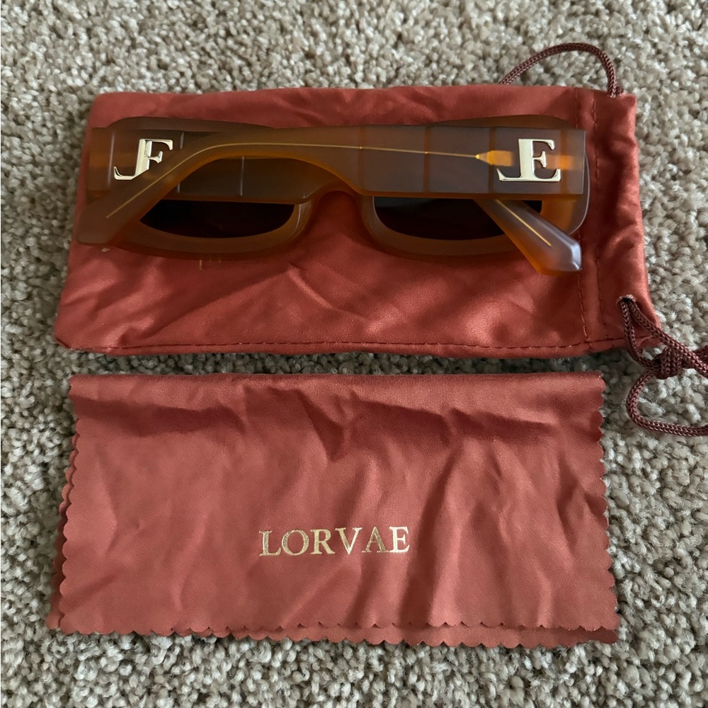 Lorvae Amber Brown Rectangular Women's Sunglasses - image 3